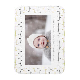 Imán Ornamentos navideños negros de oro divertido blanc