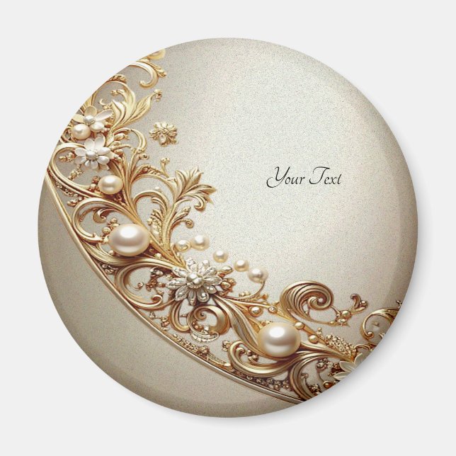 Imán Ornate Gold Flourish Magnet (Frente)
