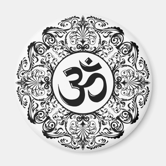 Imán Ornate Hindu Om Symbol (Frente)