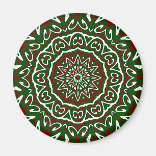Imán Ornate Maximalist Groovy Navidades Mandala Patter