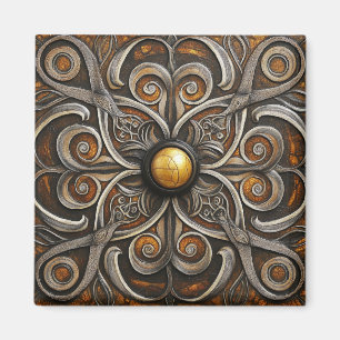 Imán Ornate Scrollwork con Golden Center