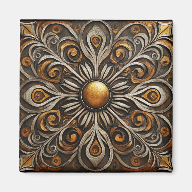 Imán Ornate Scrollwork con Golden Center2 (Frente)