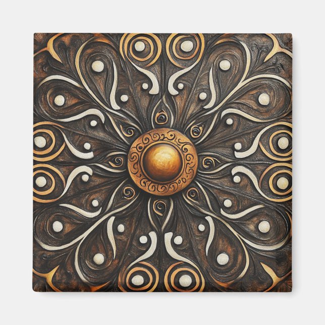 Imán Ornate Scrollwork con Golden Center 4 (Frente)