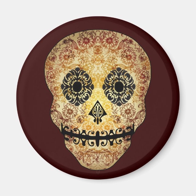 Imán Ornate Sugar Skull (Frente)