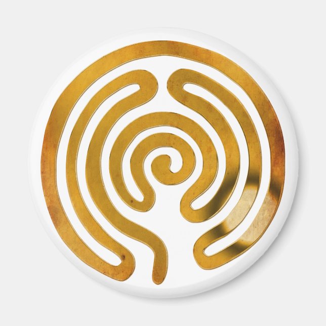 Imán oro antiguo laberíntico | hacer su propio fondo (Frente)