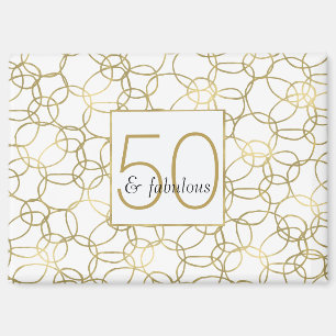 Imán Oro Blanco Glam Elegantes Círculos 50 y Fabulosos