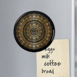 Imán Oro elegante en Black Lotus Henna Mandala