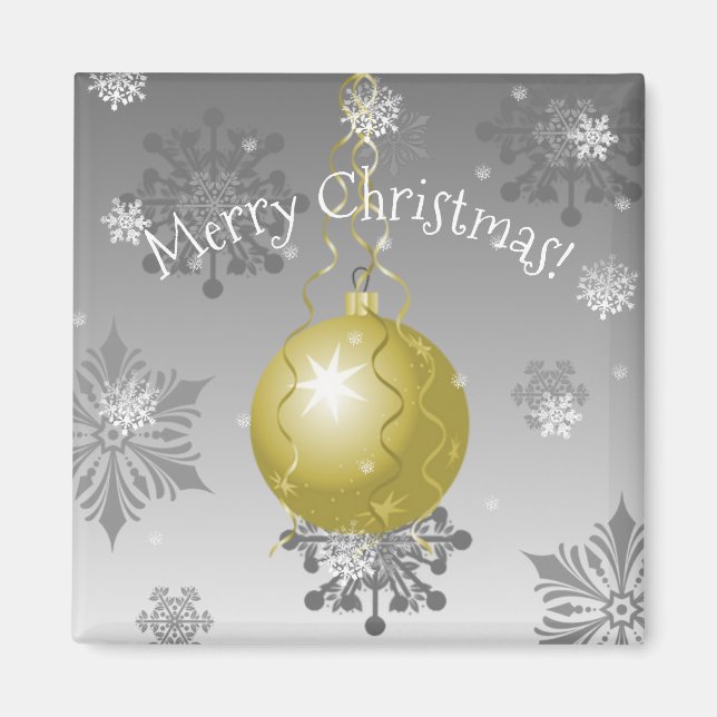 Imán Oro Fancy Christmas Ornamnet Magnet (Frente)