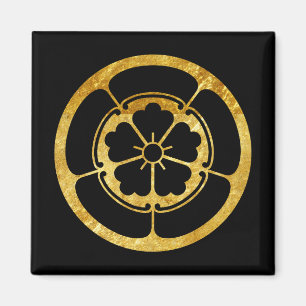 Imán Oro japonés del clan del samurai del Oda lunes en