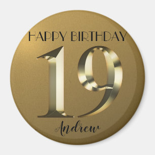 Imán Oro metálico de 19 años