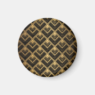 Imán Oro negro Art Deco: geométrico
