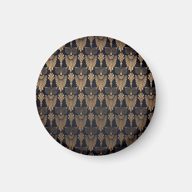 Imán Oro negro Art Deco: Retro. (Frente)