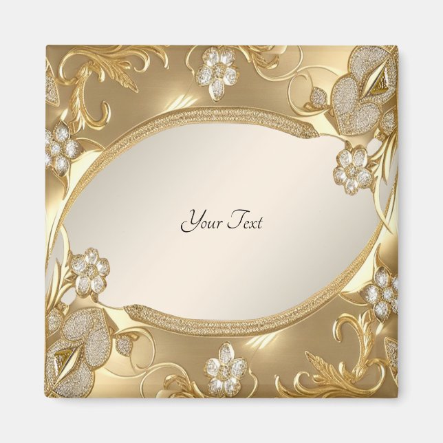 Imán Oro Ornate Floral Magnet (Frente)