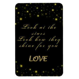 Imán Oro personalizado y estrellas brillantes en negro