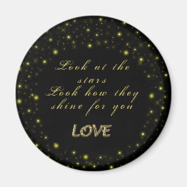 Imán Oro personalizado y estrellas brillantes en negro