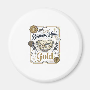 Imán Oro Roto Hecho Jesús Kintsugi Loza Rota Cr