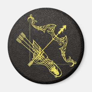 Imán Oro Sagittarius sobre cuero