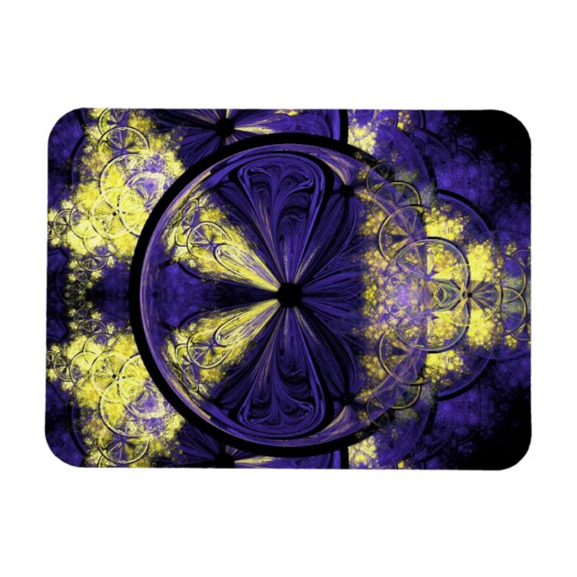 Imán Oro se enciende en morado oscuro (Horizontal)