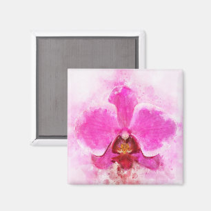 Imán Orquídea acuarela - wb rosa 02