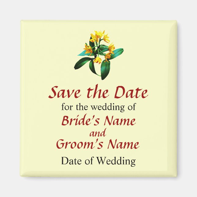 Imán Orquídeas Amarillas Pequeñas (Frente)