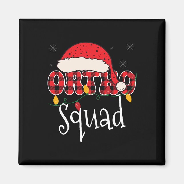 Imán Ortho Squad Plaid Fun Navidades Ortopedia Crew X (Frente)