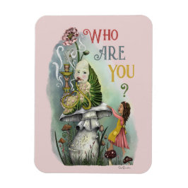 Imán oruga rosada en Alicia en arte de maravillas