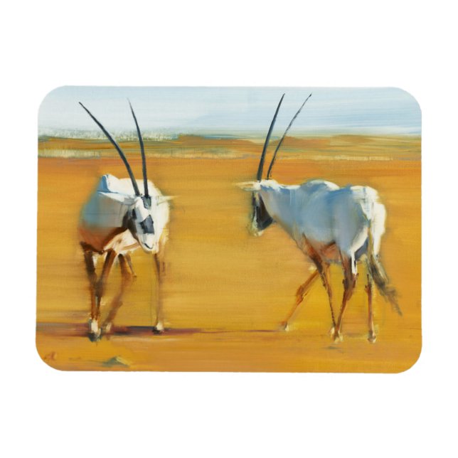 Imán Oryx árabe en círculo 2010 (Horizontal)