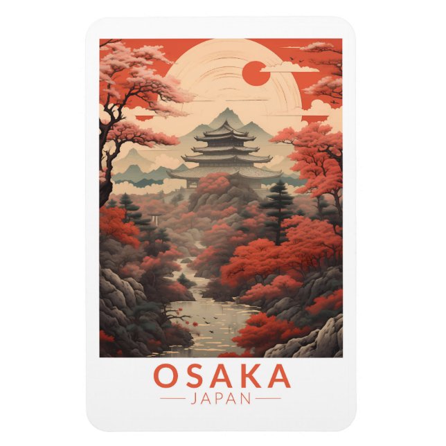 Imán Osaka Japón Viaje de arte (Vertical)