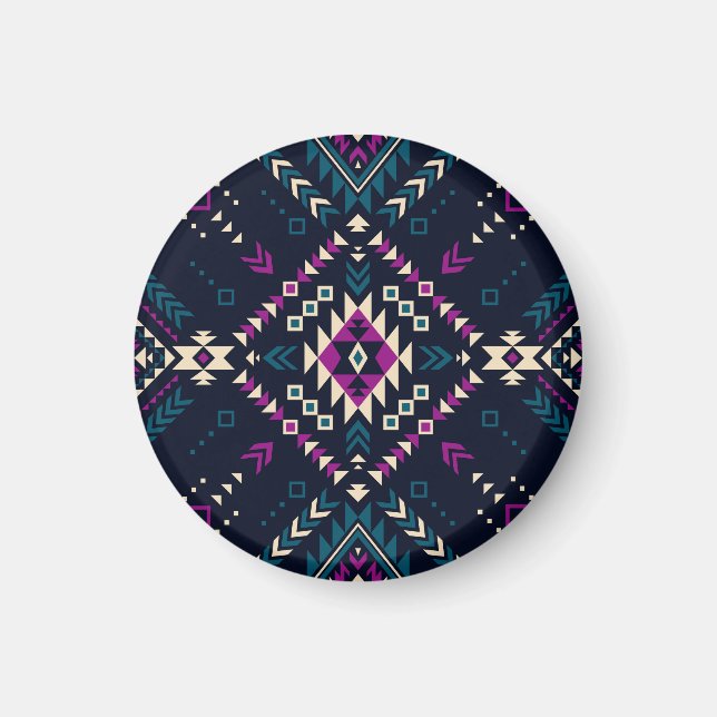 Imán Oscuro Navajo, geométrico vintage. (Frente)