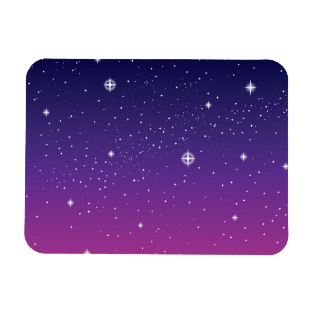 Imán Oscuro Purple Starry Night Sky (Horizontal)