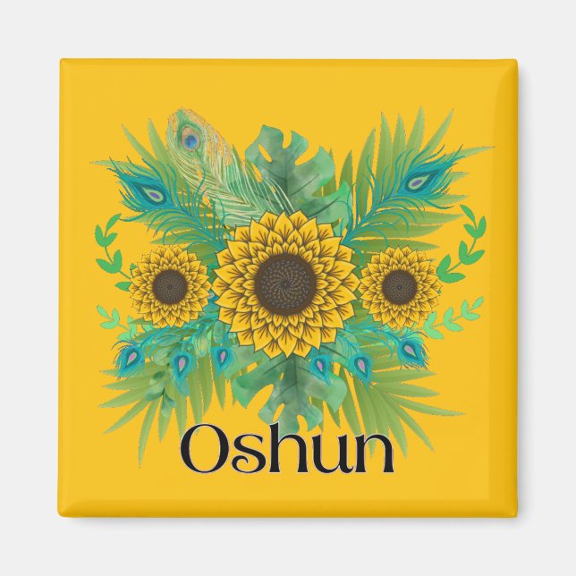 Imán Oshun Goddess Sunflowers (Frente)