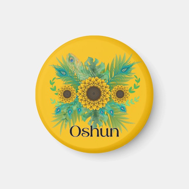 Imán Oshun Goddess Sunflowers (Frente)