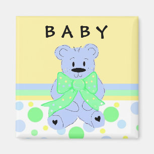 Imán Osito de peluche azul para nuevo bebé