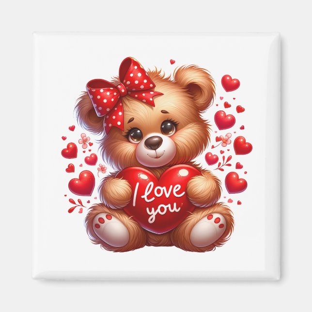 Imán Osito de San Valentín  (Frente)