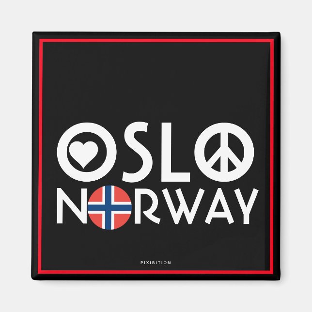 Imán Oslo Noruega Ama el Mapa de la Paz 4 (Frente)
