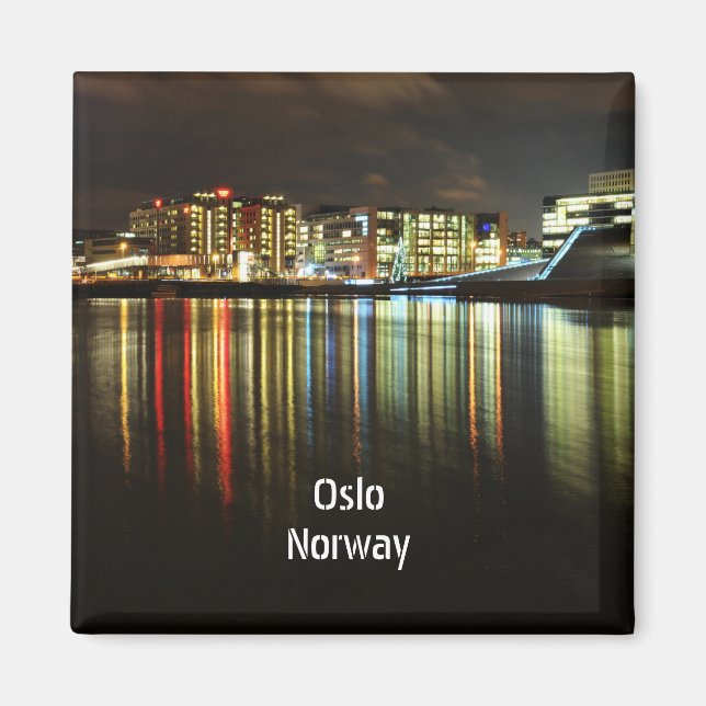 Imán Oslo, Noruega de noche (Frente)