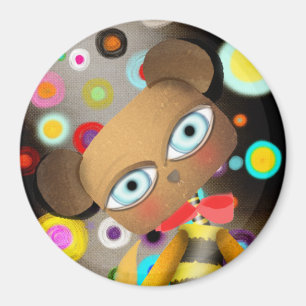 Imán Oso abeja retro