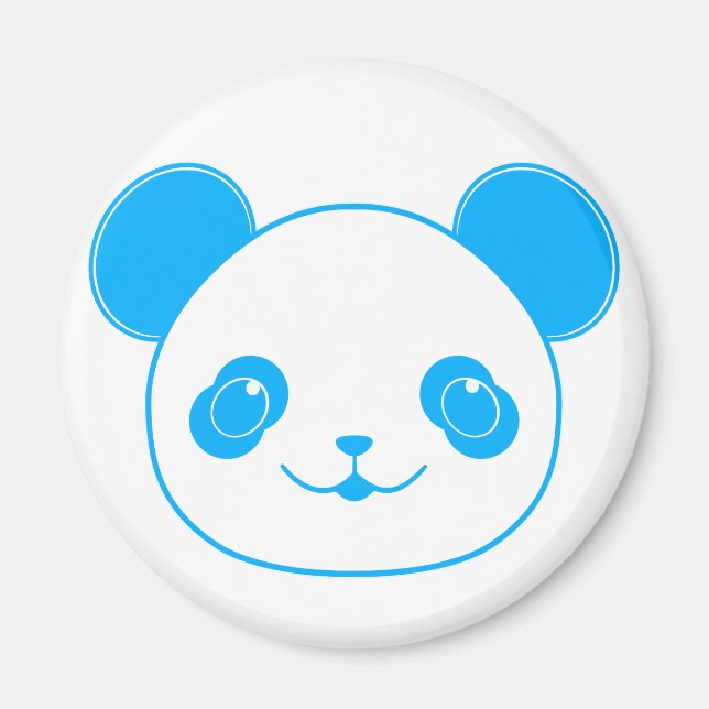 Imán Oso azul de Kawaii Panda (Frente)