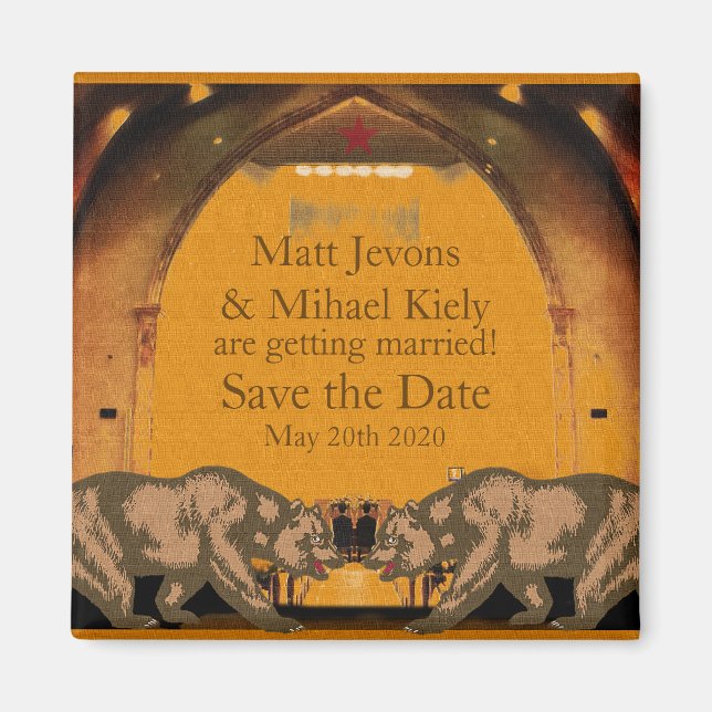 Imán Oso californiano Grooms Invitación Boda gay (Frente)
