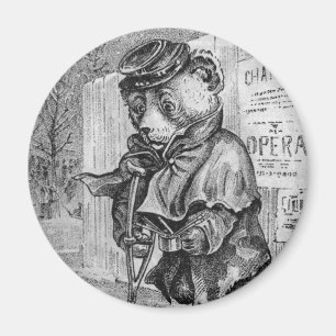 Imán Oso cojo - letra L - oso de peluche del vintage