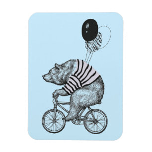 Imán Oso de bicicleta con globo
