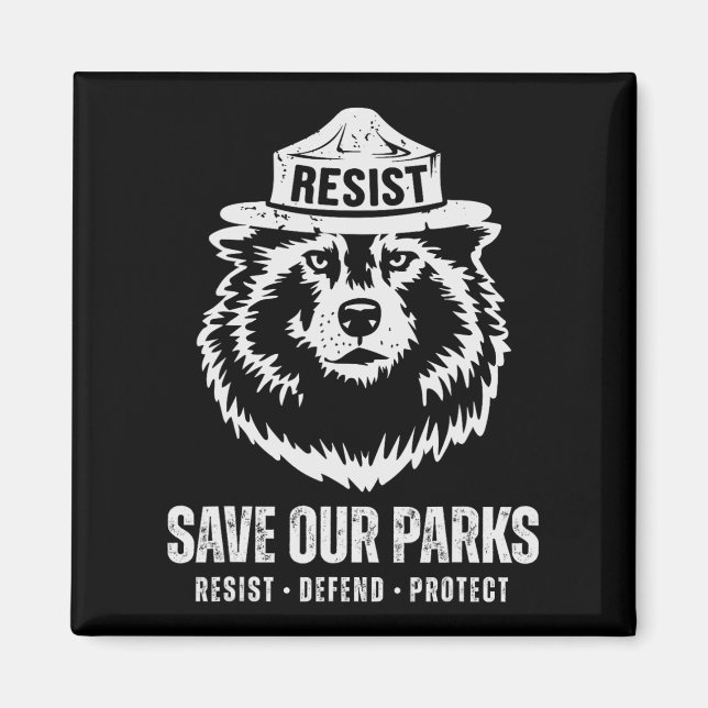 Imán Oso de lobo gris resiste la protección del parque  (Frente)