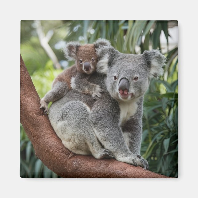 Imán Oso de Madre y Bebé Koala (Frente)