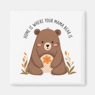 Imán Oso de mamá dulce con flores