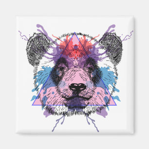 Imán Oso de panda geométrico
