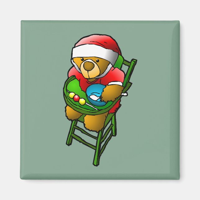 Imán Oso de peluche de Navidad (Frente)