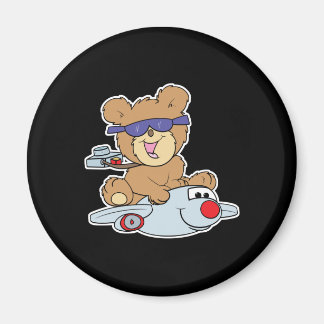 Imán oso de peluche de vacaciones en avión
