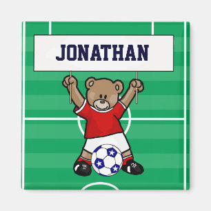 Imán Oso de peluche lindo personalizado del fútbol