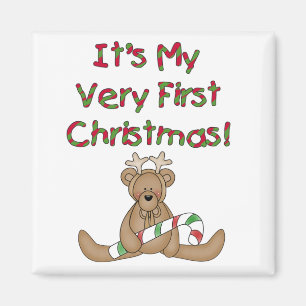 Imán Oso de peluche Muy primer Navidades camisetas y re