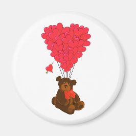 Imán Oso de peluche y globos cardíacos
